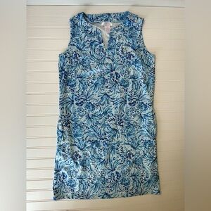 Stella Parker Tropical Dress Blue Floral Sleeveless Cover Up Small. 1194
